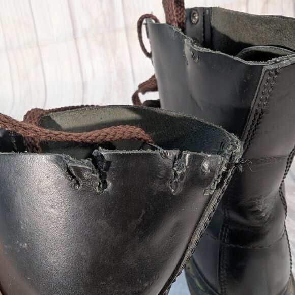 Dr Martens Women's Black Smooth Leather Lace-up Vintage Ankle Boots - Picture 12 of 12